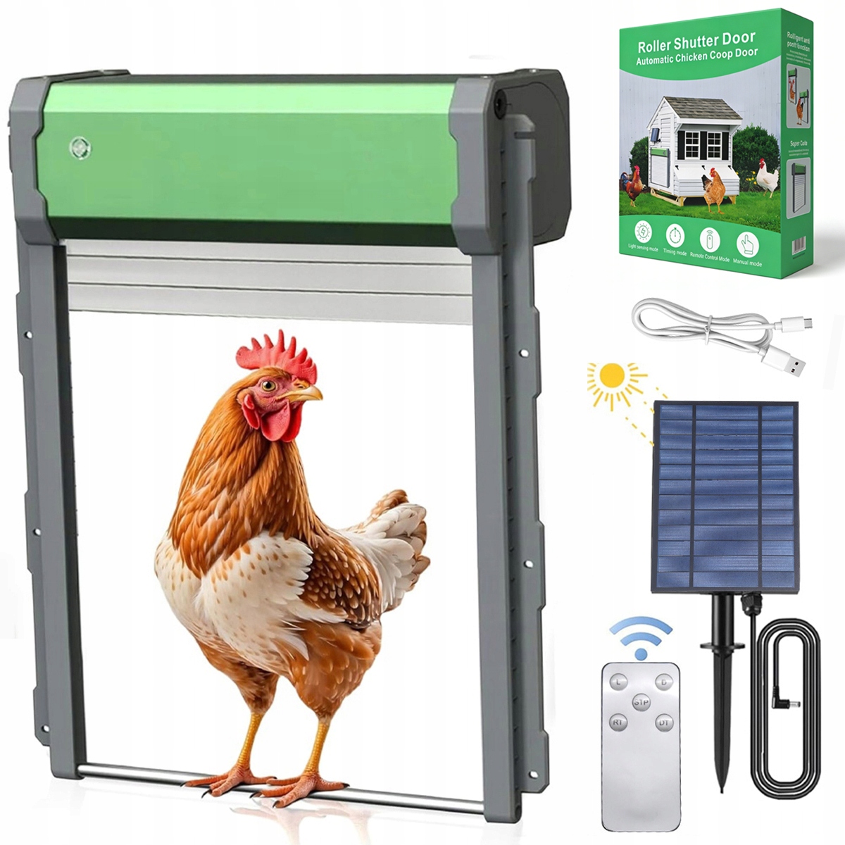 AUTOMATICKÝ OTVÁRAČ DVERÍ DO KURNÍKA IP65 SO SVETELNÝM SENZOROM